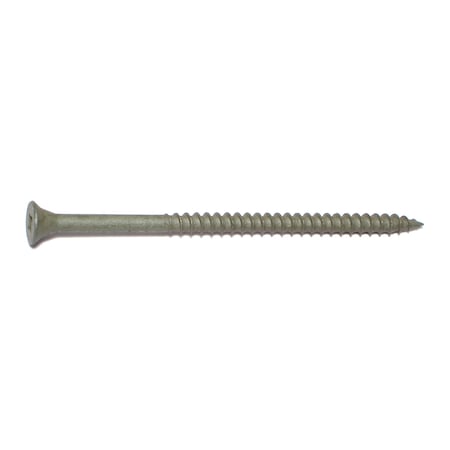 Midwest Fastener Deck Screw, #10 x 3-1/2 in, Steel, Flat Head, Square Drive, 12 PK 30666
